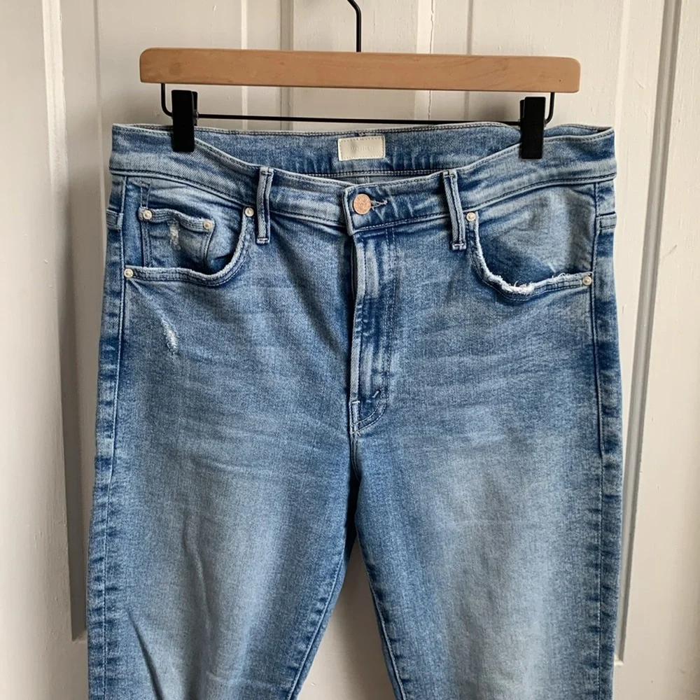 Mother The Insider Crop Step Fray Size 31 Jeans - Picture 3 of 10